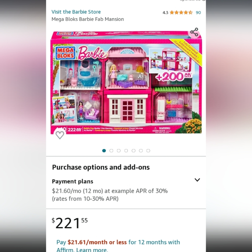 Barbie build n play barbie fab mansion 80149